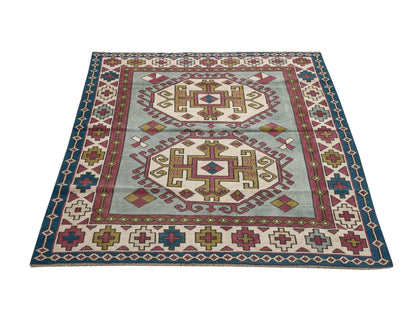 One of a kind Oushak Vintage Rug , Turkish rug, 4x6 Neutral Handmade Rug, Antique rug, Unique rug, Ethnic rug, Small Turkish Rug, 8916