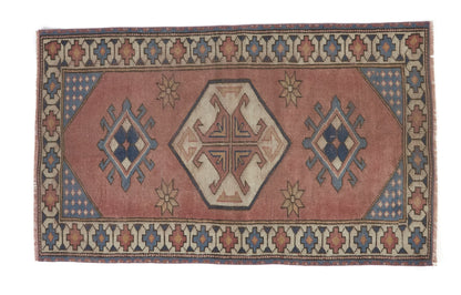 Vintage Oushak Rug , Small Turkish rug , 3x5 Area rug , Handmade Anatolian rug ,Soft rug, Antique Neutral rug, Wool rug, 8647
