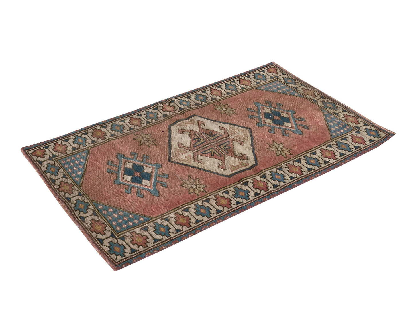 Vintage Oushak Rug , Small Turkish rug , 3x5 Area rug , Handmade Anatolian rug ,Soft rug, Antique Neutral rug, Wool rug, 8647