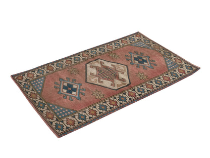 Vintage Oushak Rug , Small Turkish rug , 3x5 Area rug , Handmade Anatolian rug ,Soft rug, Antique Neutral rug, Wool rug, 8647