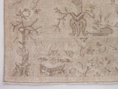 Beige Rug 7x11, Turkish Oushak Vintage Rug, Unique Rug, Area Handmade Wool Rug, Carpet Rug, Farmhouse rug, Faded rug, Living room rug,10300