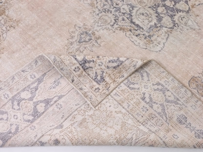 7x10 Pink rug, Turkish rug, Faded rug, Neutral Oushak rug, Vintage Area rug, Handmade Rug, One of a kind Carpet rug, Area rug 7x10, 10295
