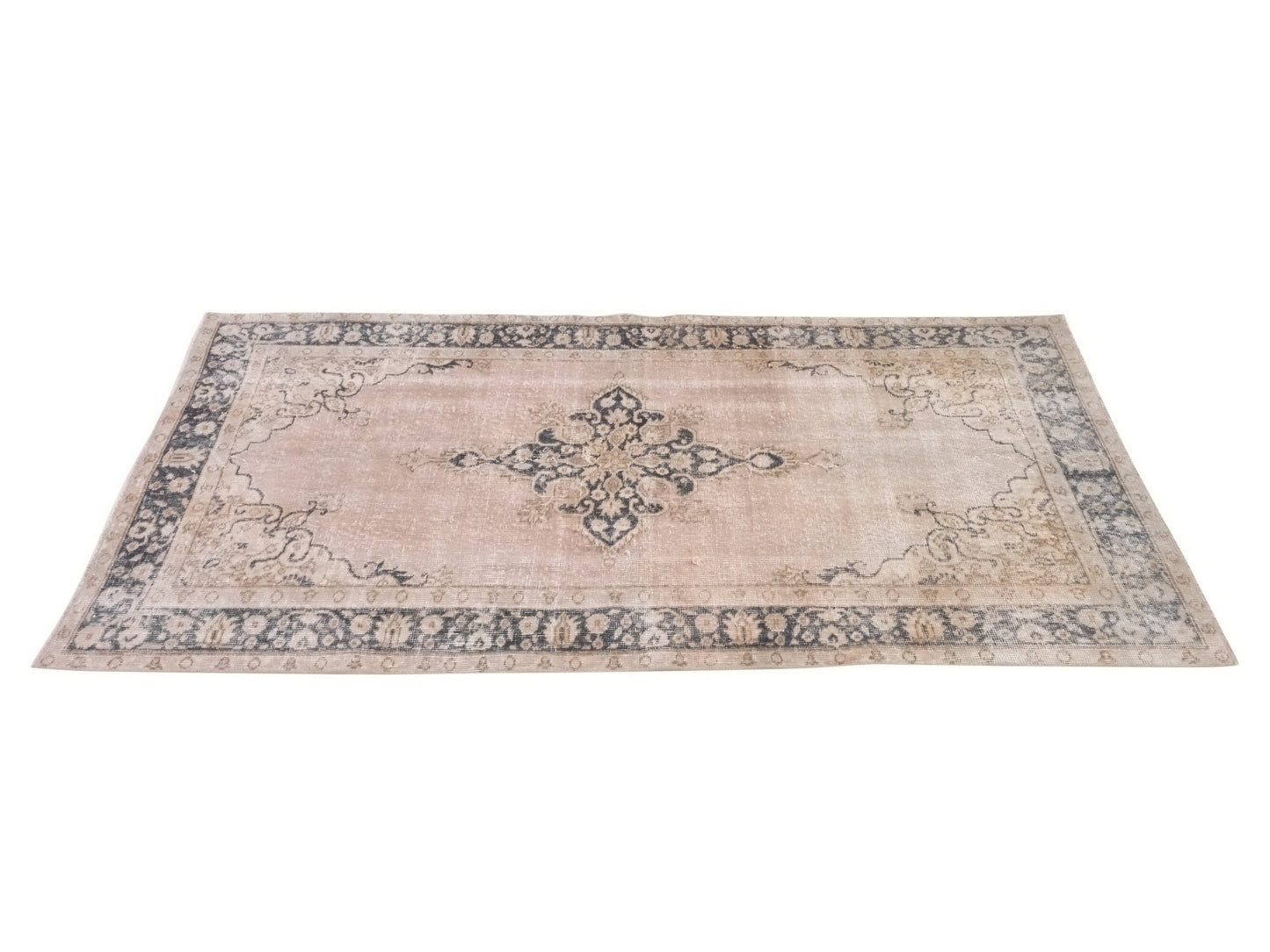 4x7 Turkish rug, Vintage rug, Handmade rug, Oushak rug, Pink Blue rug, 4x7 Rug, Bedroom rug, Coastal decor, Carpet rug, Area Rug 4x7 ,7463