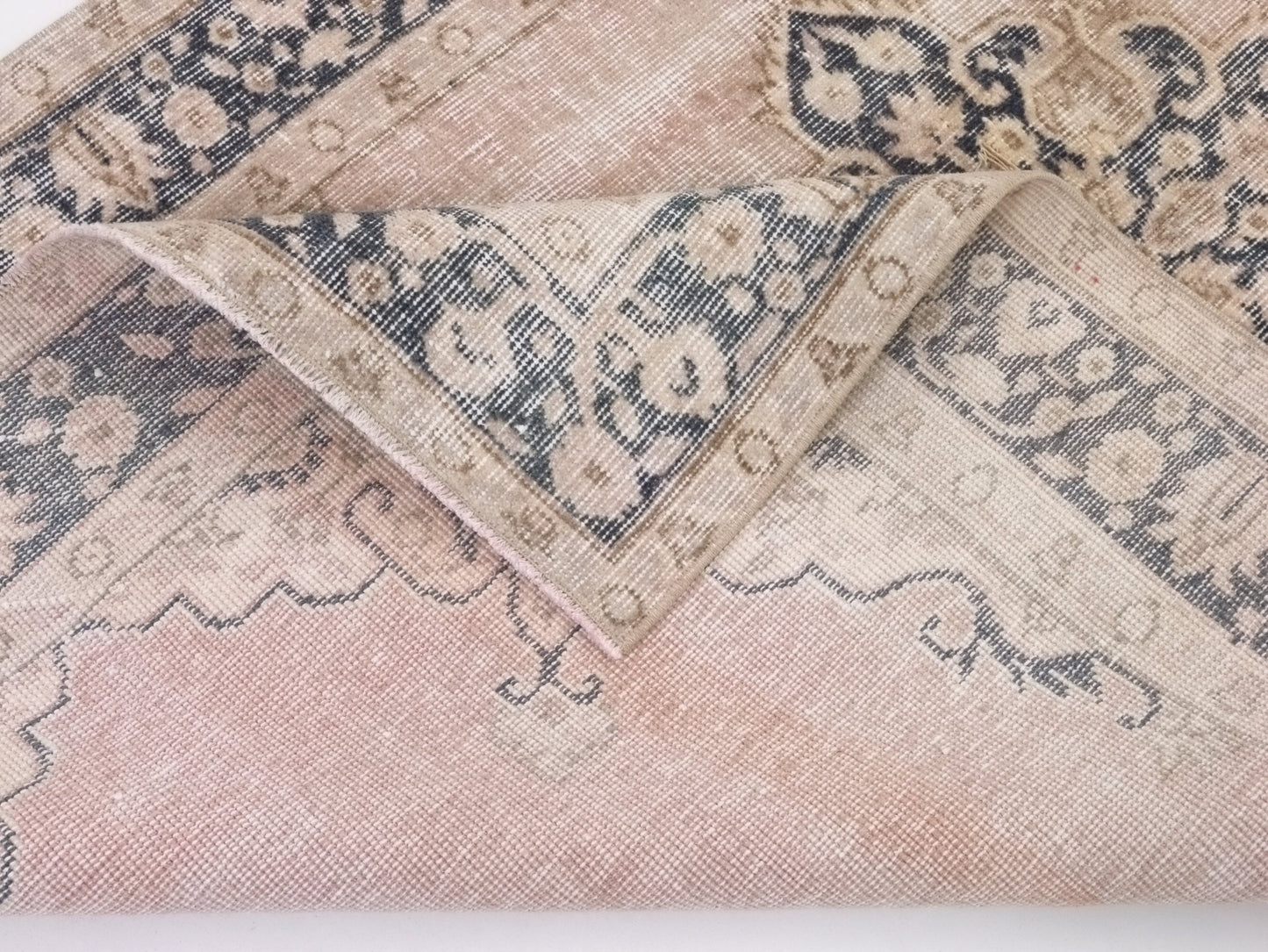 4x7 Turkish rug, Vintage rug, Handmade rug, Oushak rug, Pink Blue rug, 4x7 Rug, Bedroom rug, Coastal decor, Carpet rug, Area Rug 4x7 ,7463