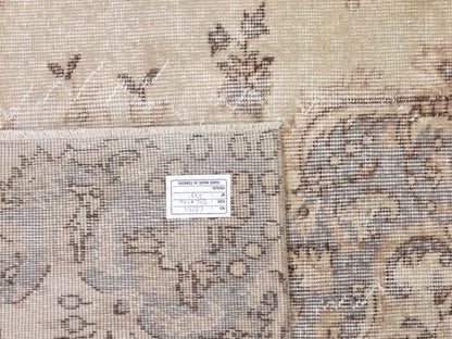 Turkish Oushak Area Vintage Carpet Rug 5x8, Beige Handmade Wool Floral rug, Rug for Living room Made in Anatolia Gift for Mother Days, 10233