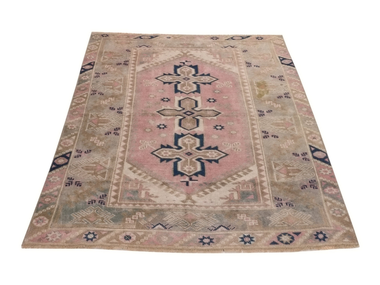 Pastel Turkish rug, Anatolia Oushak Rug, Vintage Area rug, Boho rug, Fine rug, 4x6 rug, Tribal rug, Nursery rug, Ethnic rug, Oriental, 10065