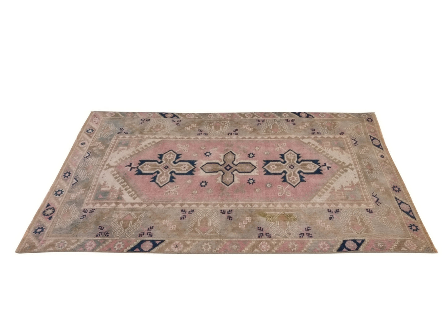 Pastel Turkish rug, Anatolia Oushak Rug, Vintage Area rug, Boho rug, Fine rug, 4x6 rug, Tribal rug, Nursery rug, Ethnic rug, Oriental, 10065