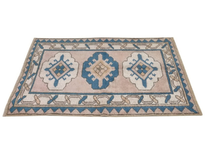 Turkish Rug, Vintage Rug, Small Rug, Mıuted rug, 3x4 Rug, Faded rug, Pink rug 3x4, Anatolia rug, Bedroom rug, Unique rug, Soft rug, 10049