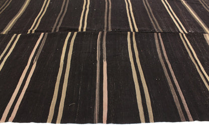 Vintage Kilim Rug 8x12, Farmhouse Brown Decor, Turkish Unique Kilim Rug, Area Faded Kilim Rug, Handmade Goat Hair Rug, Living Room Rug, 6067
