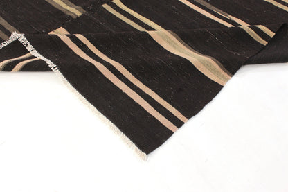 Vintage Kilim Rug 8x12, Farmhouse Brown Decor, Turkish Unique Kilim Rug, Area Faded Kilim Rug, Handmade Goat Hair Rug, Living Room Rug, 6067
