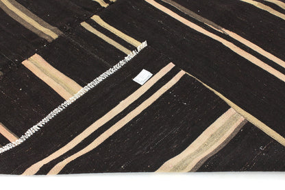 Vintage Kilim Rug 8x12, Farmhouse Brown Decor, Turkish Unique Kilim Rug, Area Faded Kilim Rug, Handmade Goat Hair Rug, Living Room Rug, 6067