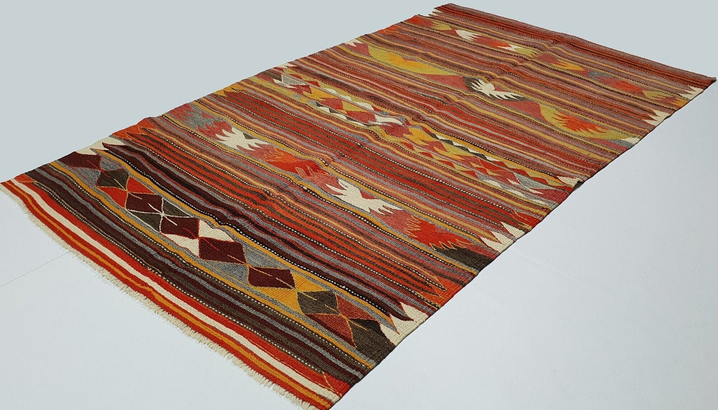 Kilim Rug 5x8, Turkish Handmade Kilim Rug, Living Room Rug, Rug Kilim, Vintage Kilim Rug, Area Kilim Rug, Bohemian Rug, Entryway Rug, 2848