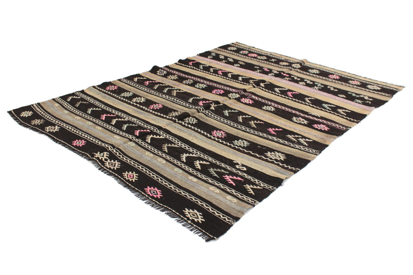 Turkish Kilim, Kilim Rug 5x7, Vintage Eclectic Kilim Rug, Handmade Bohemian Kilim Rug, Living Room Rug, Wool Rug, Rug Kilim,Area Kilim, 6066