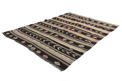 Turkish Kilim, Kilim Rug 5x7, Vintage Eclectic Kilim Rug, Handmade Bohemian Kilim Rug, Living Room Rug, Wool Rug, Rug Kilim,Area Kilim, 6066