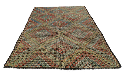 Vintage Kilim 6x9, Turkish Kilim Rug, Area Unique Kilim Rug, Handmade Muted Kilim Rug, Farmhouse Decor, Bedroom Rug, Rug Kilim, 8134