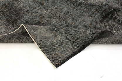 Black Area Vintage Rug 6x9, Turkish Vintage Rug, Distressed Rug, Mid-Century Rug, Over dyed Rug, Black Carpet Rug , 3360