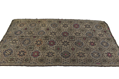 Kilim Rug 5x8, Turkish Kilim Rug, Vintage Antique Kilim Rug, Area Kilim Rug, Bedroom Rug, Handmade Faded Kilim Rug, Rug Kilim, 4124