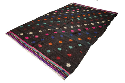 Kilim Rug 6x9, Handmade Antique Kilim Rug, Area Faded Kilim Rug, Turkish Kilim Rug, Bedroom Rug, Goat Hair Rug, Wool Rug, Rug Kilim, 1988