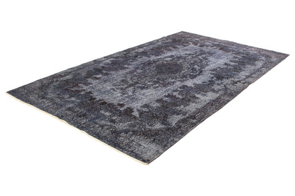 Overdye Blue Turkish Rug, Vintage Rug Distressed, Oushak Carpet Rug, Area Rug Floral 5x8, Contemporary ,Living Room, Handmade ,Rug,1202