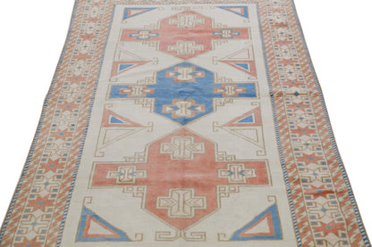 4x7 Turkish Oushak Vintage Rug, Carpet Area Eclectic Rug,, Handmade Nursery Fine rug, Faded rug ,Anatolia rug, Turkey rug, 7743