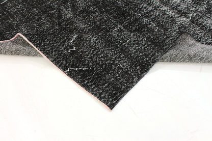 Turkish Vintage Rug, 6x9 Overdye Black Rug, Area Rug, Living Room Rug, Carpet Rug, 3159
