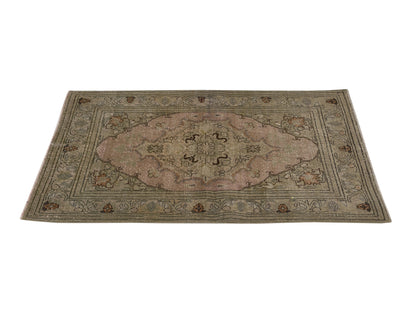 3x4 Small Oushak Rug, Vintage Turkish rug, Bohemian Small Rug, Anatolian rug, Handmade Rug, One of a kind carpet Rug, 8665
