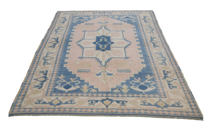 6x9 Rug, Turkish rug 6x9, Oushak Vintage Turkish rug ,Faded rug ,Muted rug, Tropical decor ,Living room rug ,Handmade rug, Bedroom rug7308