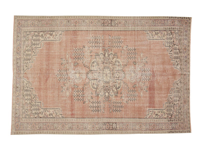Oushak Handmade Area Rug, Turkish Vintage Eclectic Rug, Anatolia Rug, Neutral Faded Rug, Bohemian Rug, Living Room Rug, Rug 6x8, 11555
