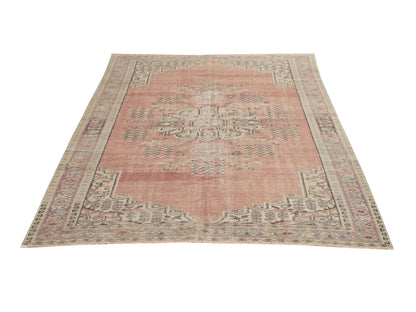Oushak Handmade Area Rug, Turkish Vintage Eclectic Rug, Anatolia Rug, Neutral Faded Rug, Bohemian Rug, Living Room Rug, Rug 6x8, 11555