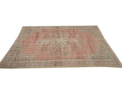 Oushak Handmade Area Rug, Turkish Vintage Eclectic Rug, Anatolia Rug, Neutral Faded Rug, Bohemian Rug, Living Room Rug, Rug 6x8, 11555