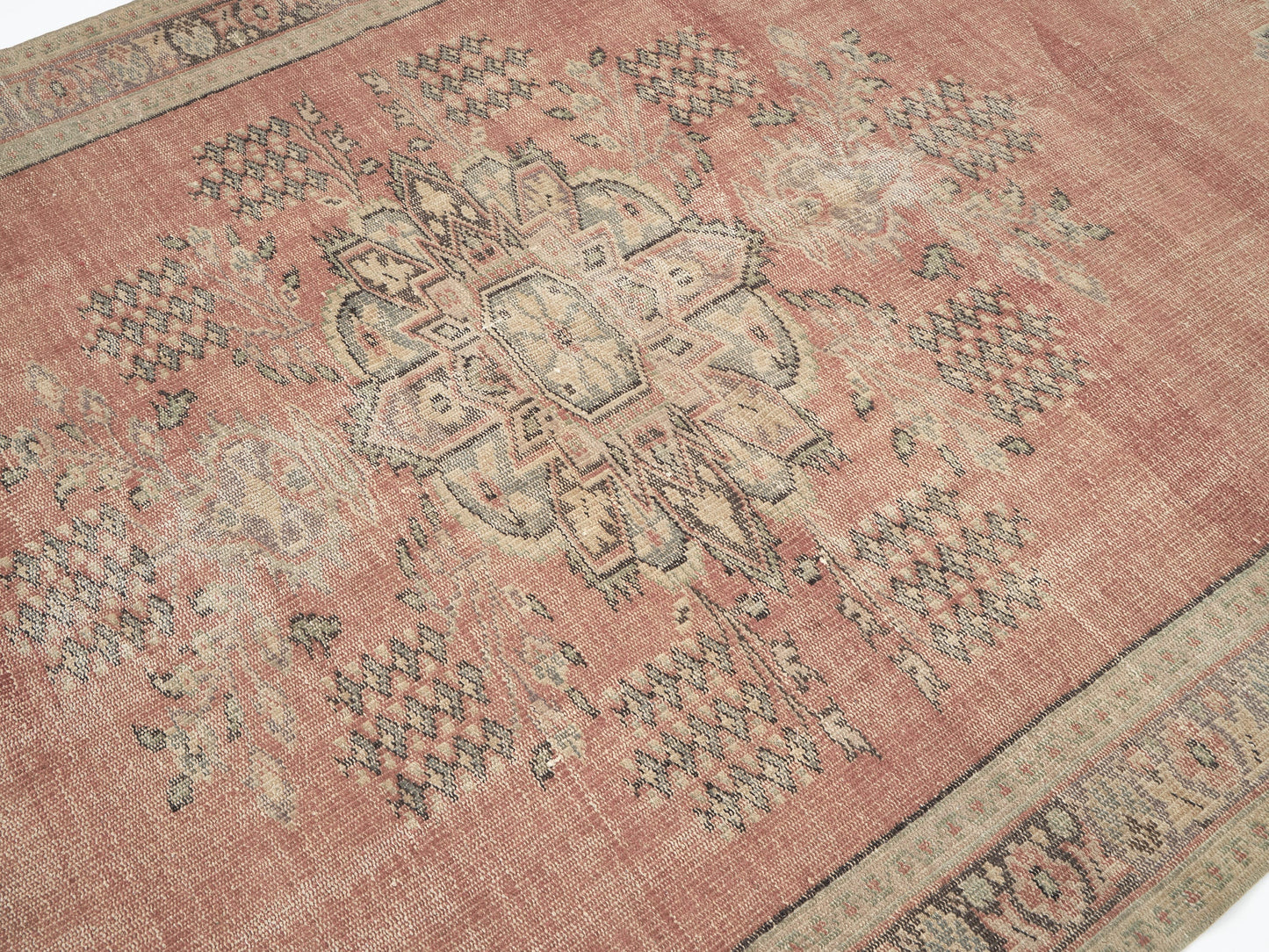 Oushak Handmade Area Rug, Turkish Vintage Eclectic Rug, Anatolia Rug, Neutral Faded Rug, Bohemian Rug, Living Room Rug, Rug 6x8, 11555