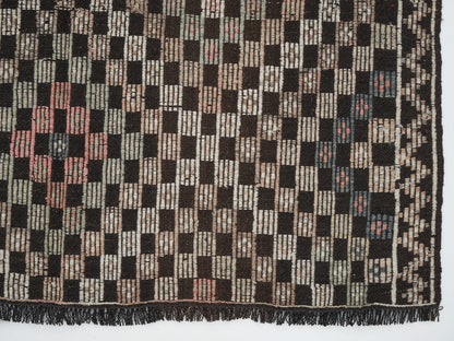 Vintage Area Kilim Rug, Turkish Handmade Antique Kilim Rug, Neutral Faded Rug, Living Room Rug, Primitive Rug, Kilim Rug 5x8, 12560