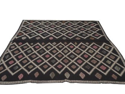 Kilim Rug 7x8, Bedroom Rug, Handmade Area Kilim Rug, Turkish Flat Weave Kilim Rug, Vintage Antique Kilim Rug, Farmhouse Decor, 12582