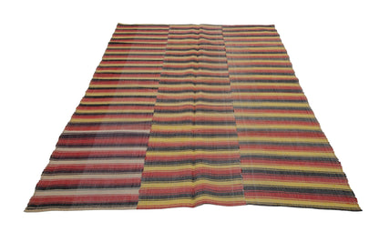 Boho Decor Rug, Kilim Rug 5x8, Turkish kilim Rug, Anatolia Rug Striped, Vintage Rug, Living room rug, Handmade Kilim Rug, Area Kilim, 7257