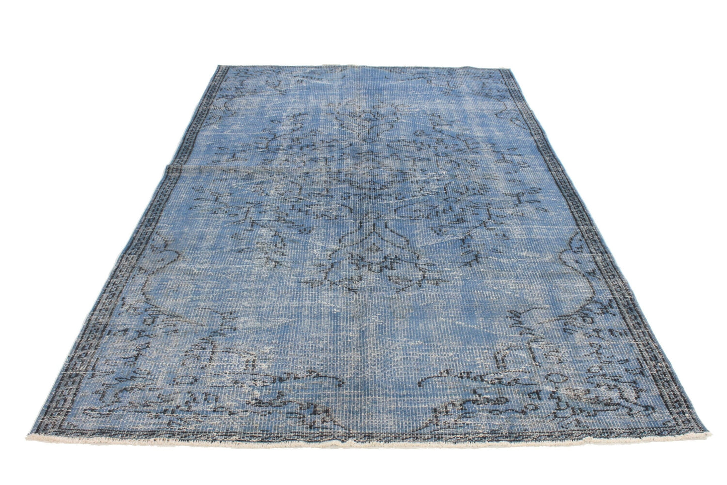 5x8 Rug,Turkish Rug Blue,Vintage Rug 5x8,Overdye Rug, Blue Rug 5x8, Handmade Carpet Rug, Coastal Decor, Living Room Rug