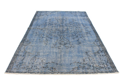 5x8 Rug,Turkish Rug Blue,Vintage Rug 5x8,Overdye Rug, Blue Rug 5x8, Handmade Carpet Rug, Coastal Decor, Living Room Rug