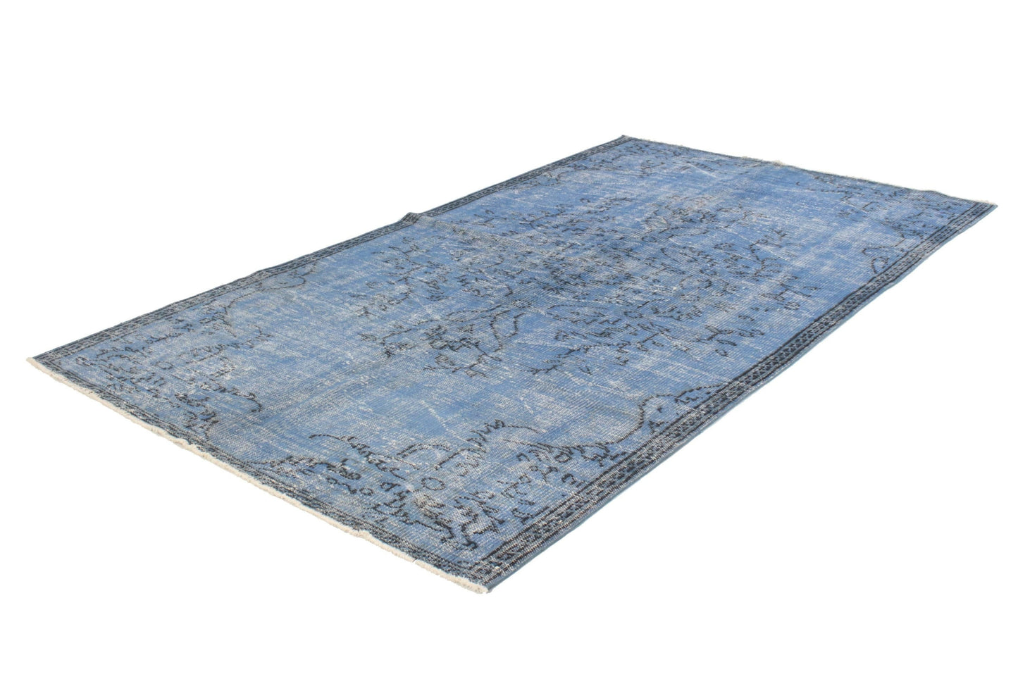 5x8 Rug,Turkish Rug Blue,Vintage Rug 5x8,Overdye Rug, Blue Rug 5x8, Handmade Carpet Rug, Coastal Decor, Living Room Rug