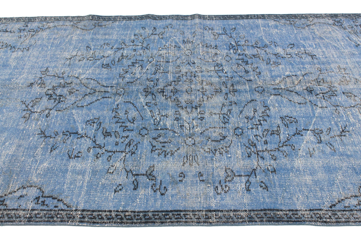 5x8 Rug,Turkish Rug Blue,Vintage Rug 5x8,Overdye Rug, Blue Rug 5x8, Handmade Carpet Rug, Coastal Decor, Living Room Rug