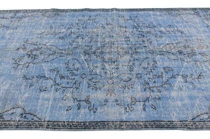 5x8 Rug,Turkish Rug Blue,Vintage Rug 5x8,Overdye Rug, Blue Rug 5x8, Handmade Carpet Rug, Coastal Decor, Living Room Rug