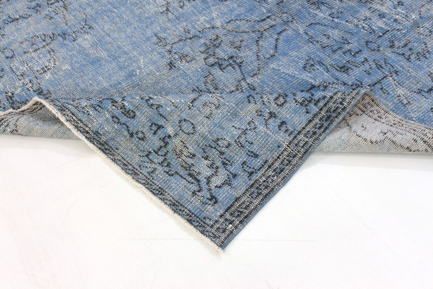 5x8 Rug,Turkish Rug Blue,Vintage Rug 5x8,Overdye Rug, Blue Rug 5x8, Handmade Carpet Rug, Coastal Decor, Living Room Rug