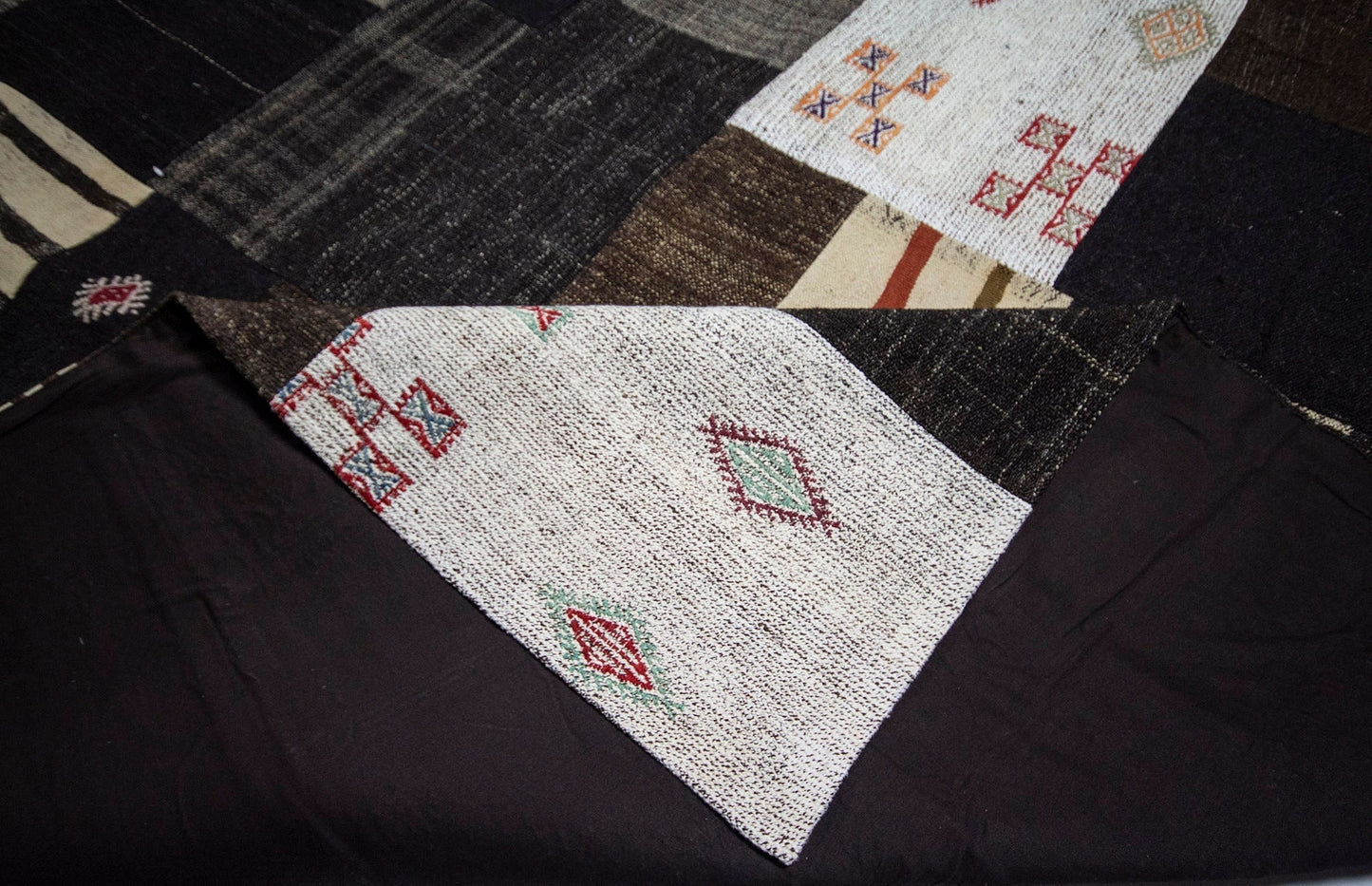 Brown Gray Patchwork Kilim rug, 10x13 Large Oversize Turkish rug, One of a kind rug, Vintage rug 10x13 ,Turkish kilim rug, 9223