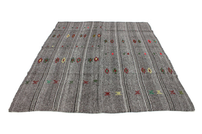 Kilim Rug, Turkish Kilim Rug, Vintage Kilim Rug, Area Kilim Rug, Rug Kilim, Gray Rug, Handmade Kilim Rug, Bedroom Rug, 4745