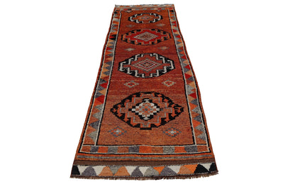 Sun faded Runner rug ,Turkish Oushak Vintage runner rug, 3x11 Wool Carpet Rug Runner, Orient rug, Kitchen rug ,Hallway rug, Runner, 7187