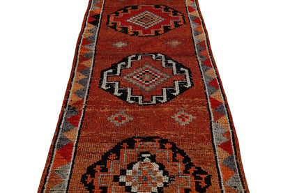 Sun faded Runner rug ,Turkish Oushak Vintage runner rug, 3x11 Wool Carpet Rug Runner, Orient rug, Kitchen rug ,Hallway rug, Runner, 7187
