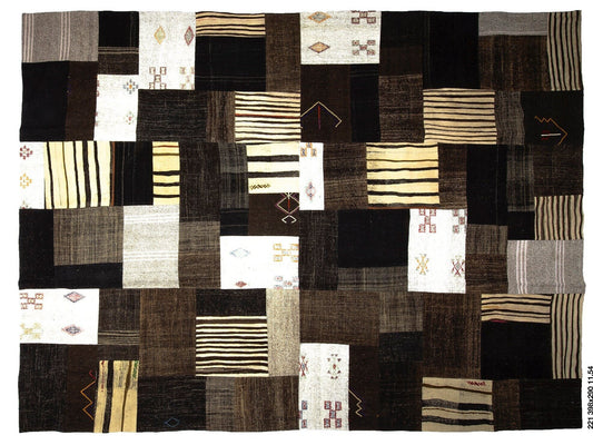 10x13 Large Patchwork Kilim rug, Oversize Modern Kilim Rug, Turkish Vintage Kilim 10x13, Minimalist decor , Contemporary, 221