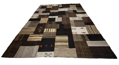 Kilim Rug, Turkish Vintage Kilim Rug, Area Large Kilim Rug, Kilim rug 10x13, Minimalist Kilim rug, Contemporary, Living room rug, 222