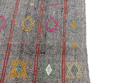 Vintage Turkish Kilim Rug, Gray Rug, Goat Hair Rug, Kilim Rug 6x8, Rug Kilim, Area Kilim Rug, Handmade Kilim Rug, Contemporary Decor, 5558