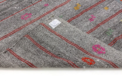 Vintage Turkish Kilim Rug, Gray Rug, Goat Hair Rug, Kilim Rug 6x8, Rug Kilim, Area Kilim Rug, Handmade Kilim Rug, Contemporary Decor, 5558