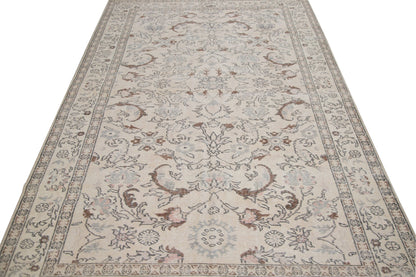 Rug 6x9,Area Turkish rug 6x9, Neutral Oushak rug,Vintage rug,Beige rug 6x9,One of a kind rug,Contemporary,Living room rug,7391