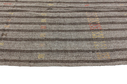 Kilim Rug 6x8, Gray Black Rug, Handmade Kilim Rug, Goat Hair Rug, Area Kilim Rug, Turkish Kilim Rug, Vintage Kilim Rug, Rug Kilim, 4736